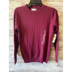 Kim Rogers Cable Knit Casual Sweater Sangria Size Small NWT